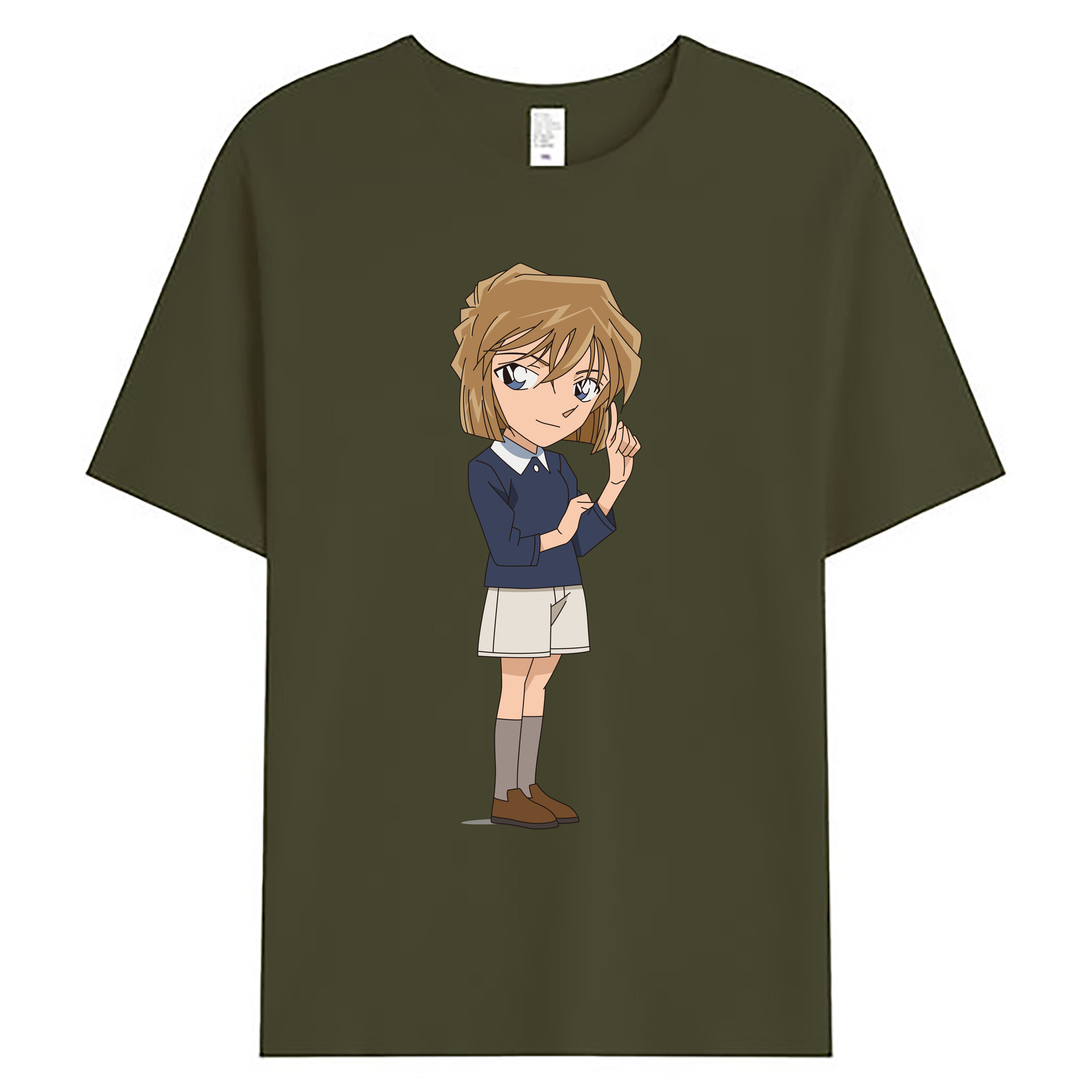 （画像用） 名探偵コナン 灰原 哀 はいばら あい Detective Conan Anita Hailey、Vi Graythorn Haibara Ai 綿100％ メンズ半袖Tシャツ｜肌触りやわらか＆通気性